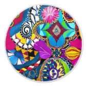 Ästhetisch künstlerisches Multicolormuster Bahia i Keramikknauf (Vorderseite)