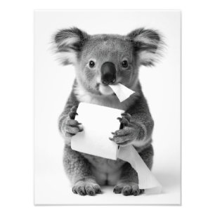 Ästhetisch liebenswerter Koala mit Toilettenpapier Fotodruck