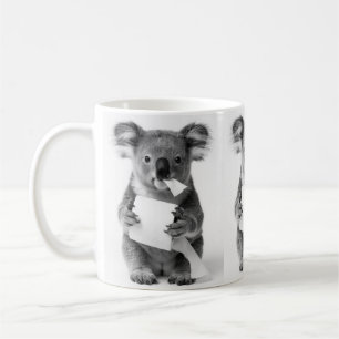 Ästhetisch liebenswertes Koala mit Toilettenpapier Kaffeetasse
