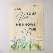 ästhetisch minimalistisch-blumeninspiriertes Zitat Poster (Vorne)