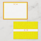 Ästhetisch Minimalistisch mit Borders & Monogram Mitteilungskarte (Vorne/Hinten)