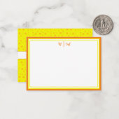 Ästhetisch Minimalistisch mit Borders & Monogram Mitteilungskarte (Vorderseite/Rückseite Beispiel)