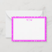 Ästhetisch Minimalistisch rosa mit Border und Mono Mitteilungskarte (Vorderseite)