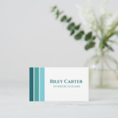 Ästhetisch modernes türkisfarbenes, weißes, editie visitenkarte (Stehend Vorderseite)