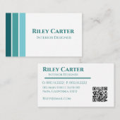 Ästhetisch modernes türkisfarbenes, weißes, editie visitenkarte (Vorne/Hinten)