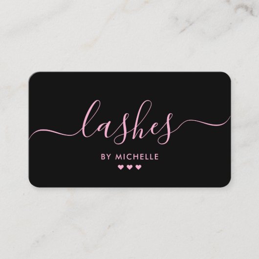 Ästhetisch Pink Lashes Makeup Artist Loyalty Visitenkarte (Vorderseite)