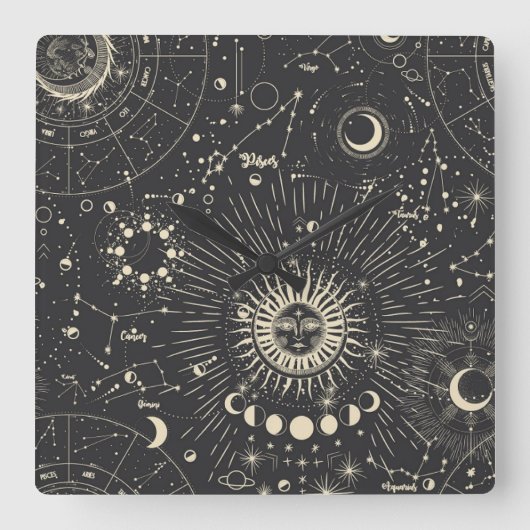 ästhetisch quadratische wanduhr (Vorderseite)