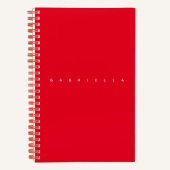 Ästhetisch Red Minimalistic Bold Name Chic Notizblock (Vorderseite)