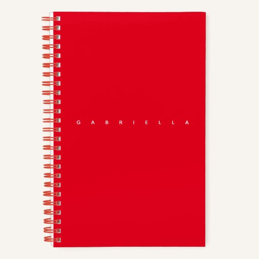 Ästhetisch Red Minimalistic Bold Name Chic Notizblock (Vorderseite)