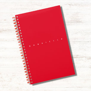 Ästhetisch Red Minimalistic Bold Name Chic Notizblock