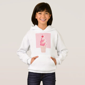 Ästhetisch rosa Eiscreme Hoodie 01