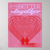 Ästhetisch-rosa Herz Poster (Vorne)