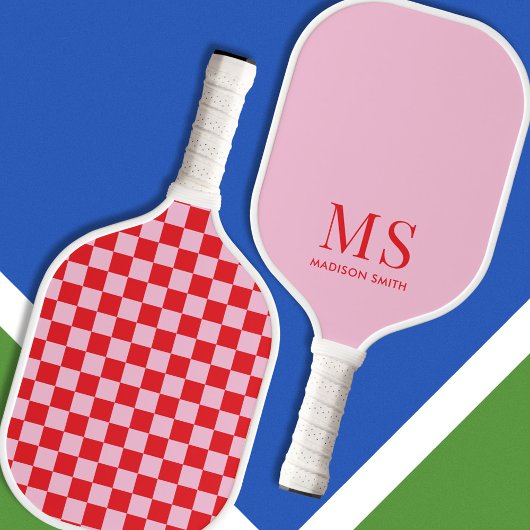 Ästhetisch rosa, kariert pickleball schläger