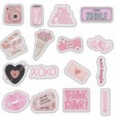 Ästhetisch rosa Niedliche Aufkleberpackung Aufkleber (Vorderseite)