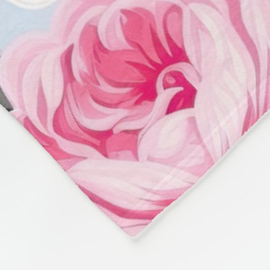 Ästhetisch rosa Rosenmuster, Blume Fleecedecke (Ecke)