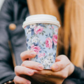 Ästhetisch rosa Roses Blumenmuster Pappbecher