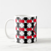 Ästhetisch rot und schwarz geometrisch Monogramm Kaffeetasse (Links)