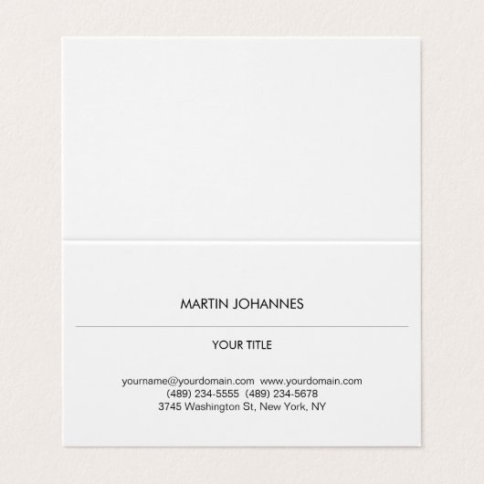 Ästhetisch Schlicht Beruflich Visitenkarten (Außenseite Aufgefaltet)