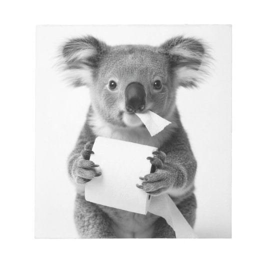 Ästhetisch Süßer Koala mit Toilettenpapier Notizblock (Vorderseite)