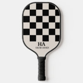Ästhetisch überprüfte Retro-Mit Monogramm Initiale Pickleball Schläger (Vorderseite)