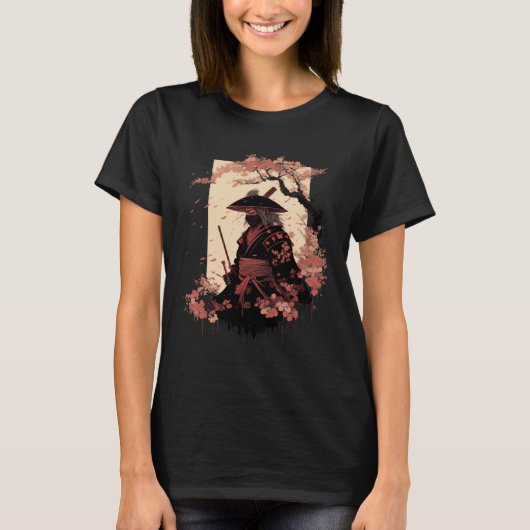 Ästhetisch Vintag Samurai Japanisch Samurai Retro T-Shirt (Vorderseite)