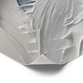 Ästhetisch Weiße Federn und Blau Poster (Ecke)