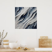 Ästhetisch Weiße Federn und Blau Poster (Küche)