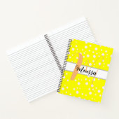 Ästhetisch Weiße Gelbe Farbe - Niedlicher Name Mon Notizblock (Innenseite)