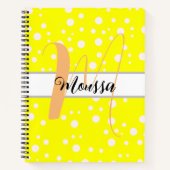 Ästhetisch Weiße Gelbe Farbe - Niedlicher Name Mon Notizblock (Vorderseite)