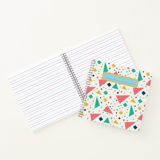 ästhetische 80er Jahre Retro Memphis funky geometr Notizblock (Innenseite)