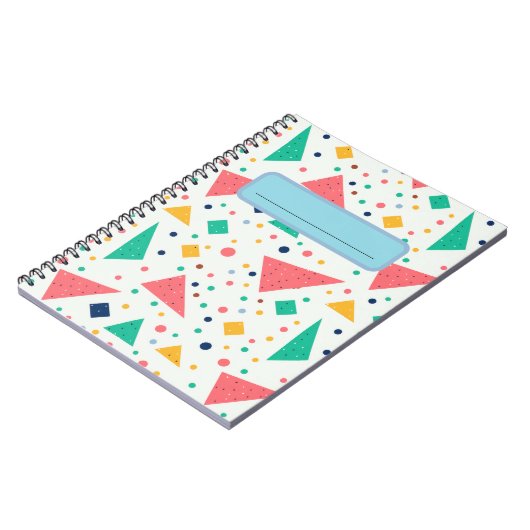 ästhetische 80er Jahre Retro Memphis funky geometr Notizblock (Linke Seite)