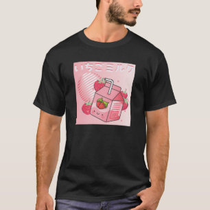 Ästhetische Anime Strawberry Milkshake für Otaku T-Shirt