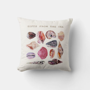 Ästhetische Aquarell-Muscheln Kissen