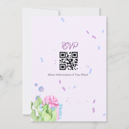 Ästhetische Aquarellfarbe Farbe Farbe Farbe Geburt Einladung (Rückseite)