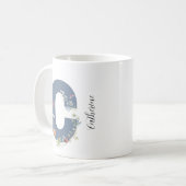 Ästhetische Aquarellfarben Blumenbrief C Monogramm Kaffeetasse (Vorderseite Links)