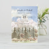 Ästhetische Aquarelllandschaft Hochzeit Einladung (Stehend Vorderseite)