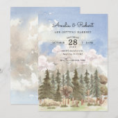 Ästhetische Aquarelllandschaft Hochzeit Einladung (Vorne/Hinten)