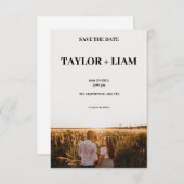 Ästhetische Beige Gold Hochzeit Einladung (Vorne/Hinten)