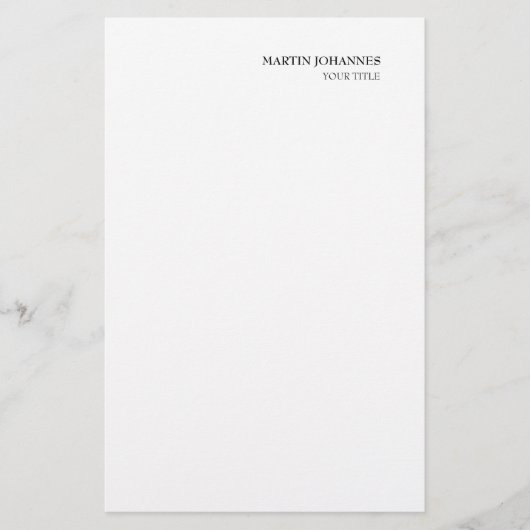 Ästhetische Beruflich-schicke White-Business-Karte Briefpapier (Vorderseite)