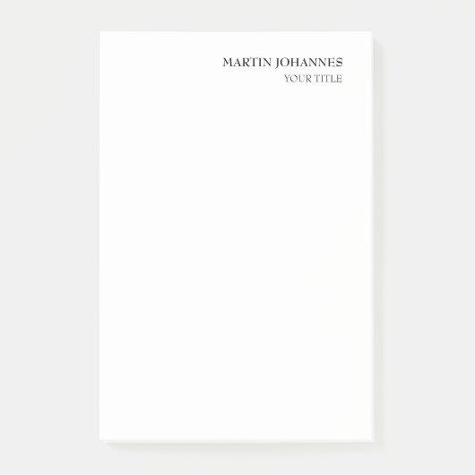 Ästhetische Beruflich-schicke White-Business-Karte Post-it Klebezettel (Vorderseite)