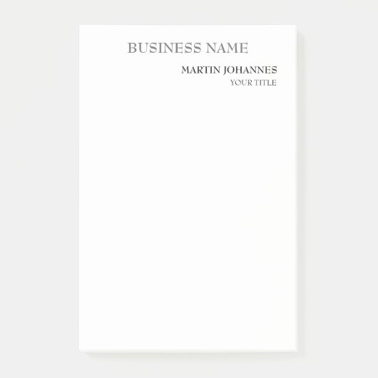 Ästhetische Beruflich-schicke White-Business-Karte Post-it Klebezettel (Vorderseite)