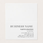 Ästhetische Beruflich-schicke White-Business-Karte Visitenkarten (Außenseite Aufgefaltet)