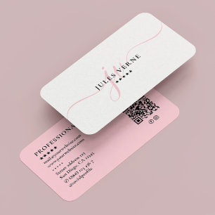 Ästhetische Berufliche Skriptmonogramm Pastell Pin Visitenkarte