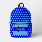 Ästhetische blaue Farbe - Coole Anfangsbezeichnung Bedruckter Rucksack (Vorderseite)