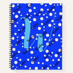Ästhetische blaue Farbe - monogrammierter Anfangsb Notizblock