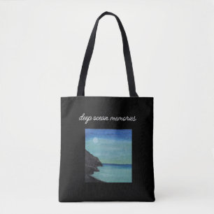ästhetische blaue und schwarze Tragetasche. Tasche