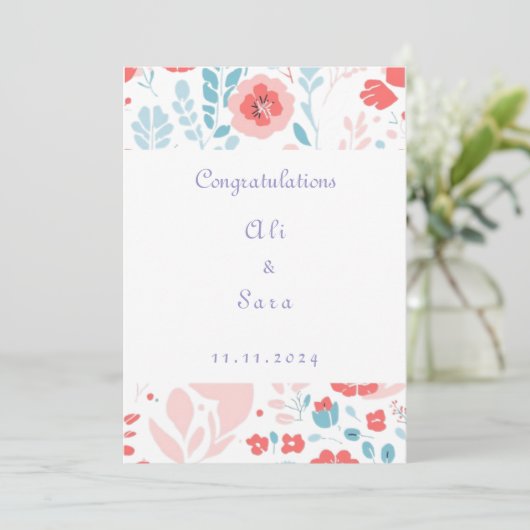 Ästhetische Blume Hochzeitseinladung Einladung (Stehend Vorderseite)