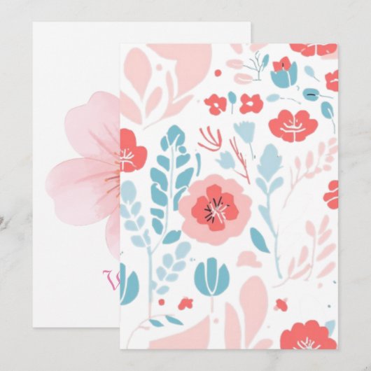 Ästhetische Blume Kunst Einladung (Vorne/Hinten)