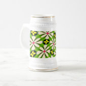 Ästhetische Blume Muster Bierglas (Vorderseite Links)