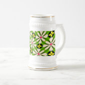 Ästhetische Blume Muster Bierglas (VorderseiteRechts)